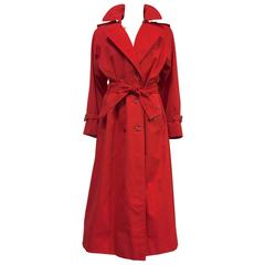 Used Burberry Classic Red Trench Coat With Signature Check Lining