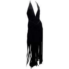 Herve Leger Black Rebekah Draped Bandage  Evening Gown Dress sz  S