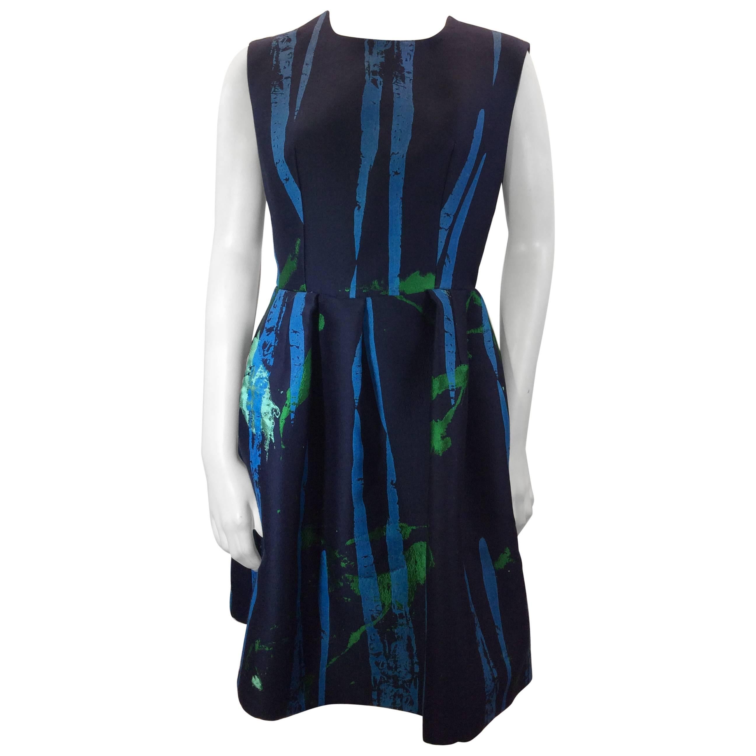 Aquilano Rimondi Blue Textured Sleeveless Dress For Sale