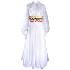 Vintage Oscar de la Renta 1970s Rare 3 Piece White Jumpsuit w/ Pants and Vest