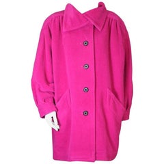 Used Yves Saint Laurent Fuschia Wool Coat