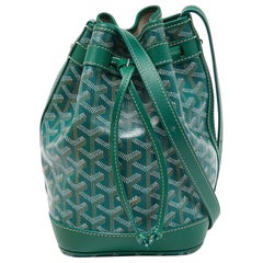 Goyard Grüne Goyardine Kleine Flot Bucket Bag aus beschichtetem Segeltuch und Leder
