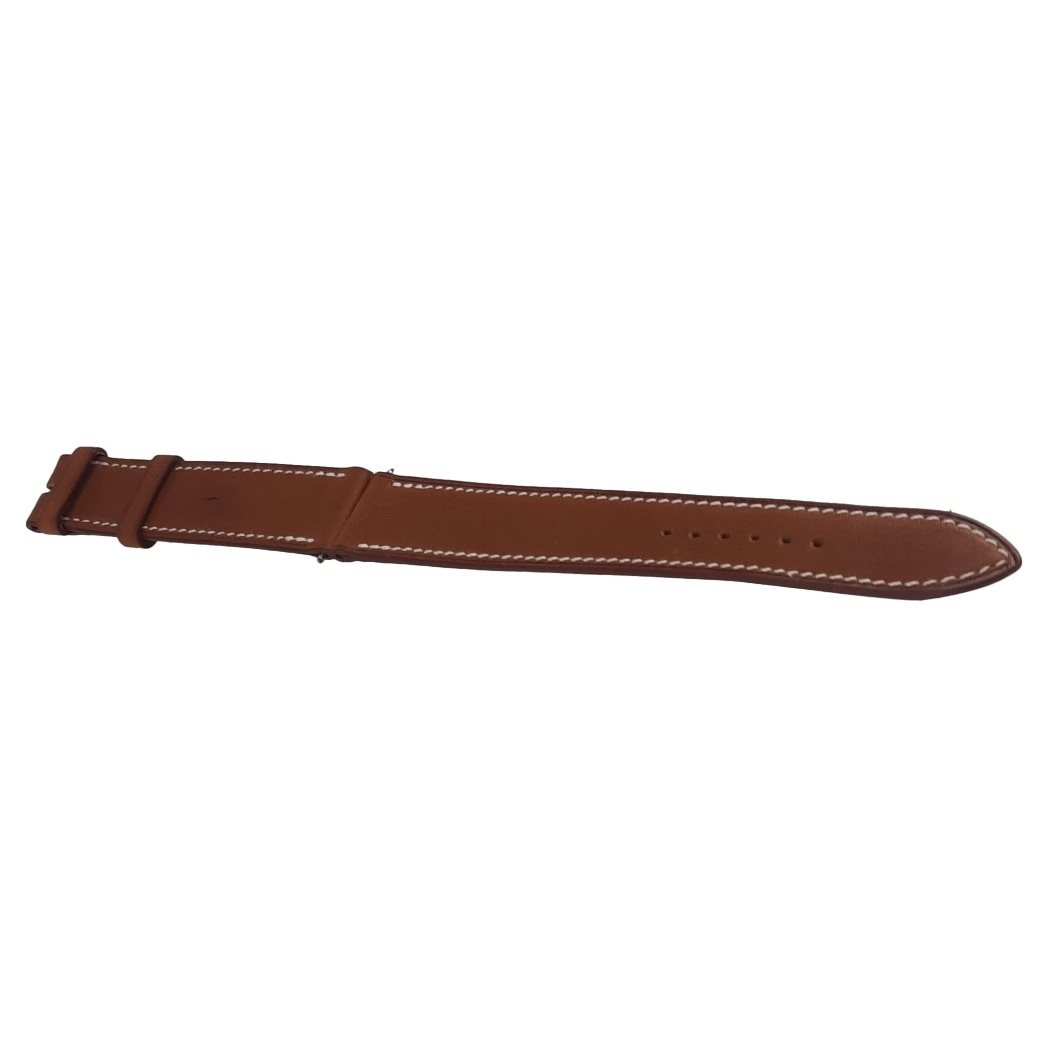 Hermes  Gold Natural Barenia Calf Leather T-090 watch strap For Sale