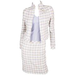 Chanel 4-pcs Suit Jacket, Skirt, Pants & Top - lilac/beige/blue/white 2005 2