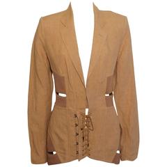 Jean Paul Gaultier Nude Linen "Corset" Jacket 12