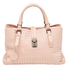 Bottega Veneta Peach Intrecciato Leather Medium Roma Tote