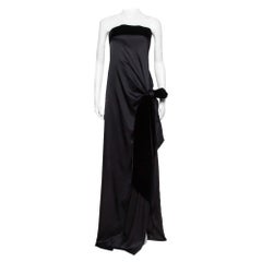 Yves Saint Laurent Edition Soir Silk Thigh High Slit Detail Strapless Gown M
