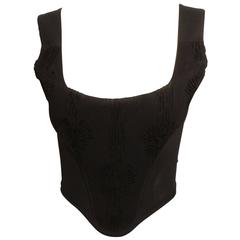 Vivienne Westwood Flocked Black Corset Top