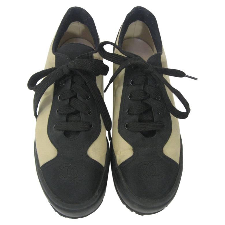 Chanel Black and Off-White Athletic Shoes at 1stDibs | chanel black and ...