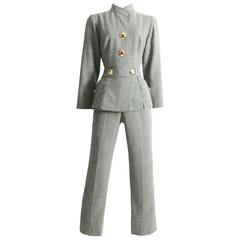 houndstooth wool peplum jumpsuit, circa 1960s 9