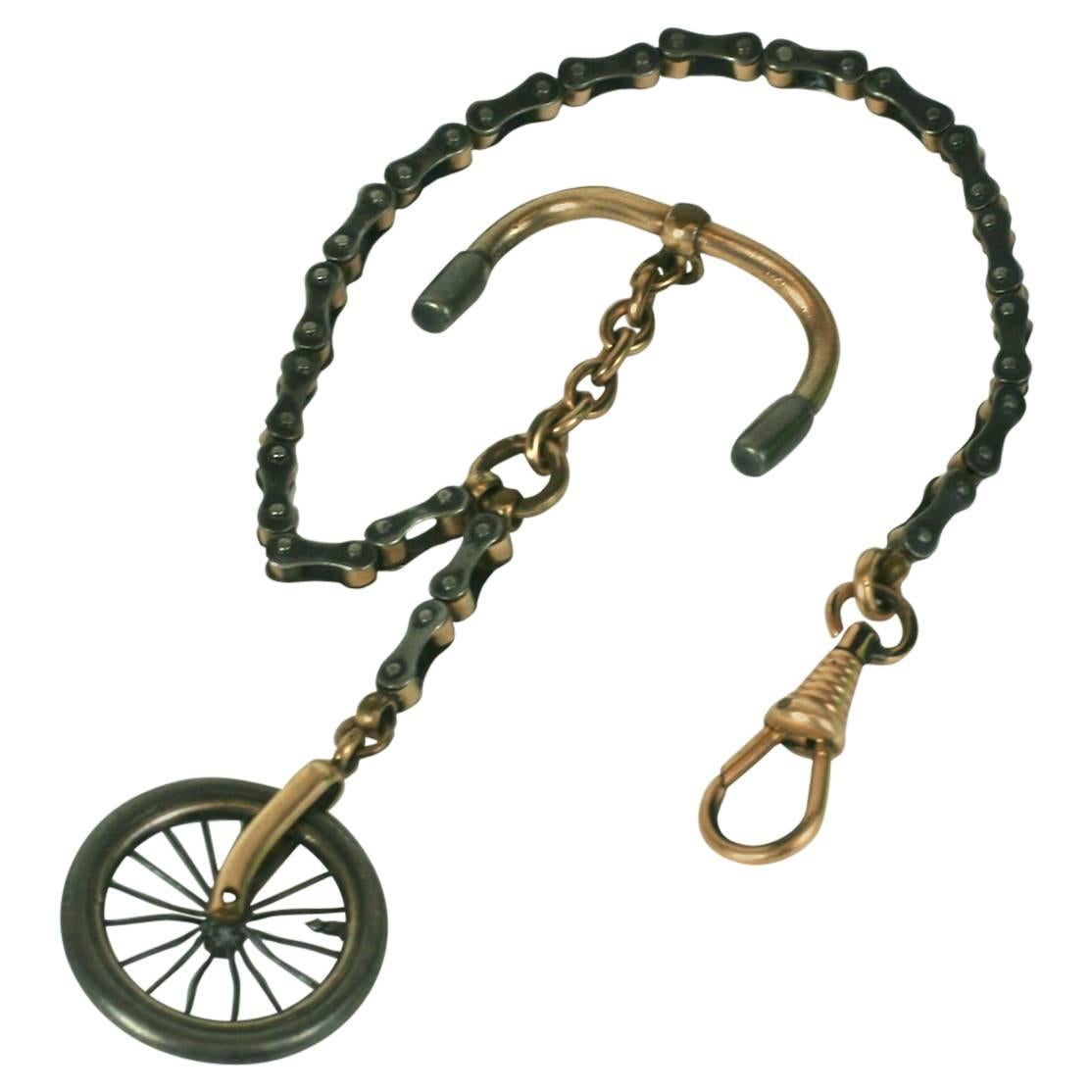Victorian Novelty Bicycling Fob Chain