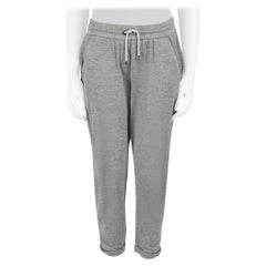 Brunello Cucinelli Joggers mit Perlenbesatz aus grauem Jersey, Größe S