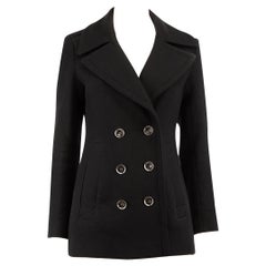 Burberry Burberry Brit Black Wool Double Breast Coat Size XS
