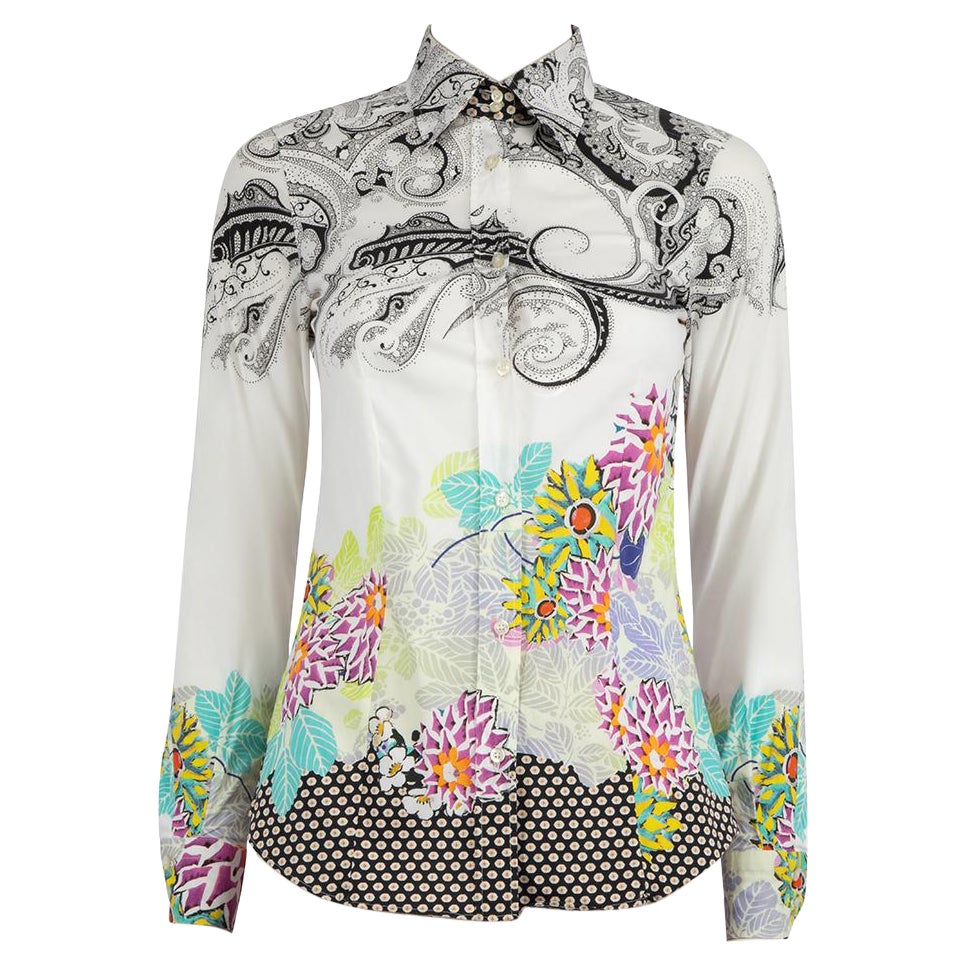Etro Paisley Floral Patterned Shirt Size XS For Sale