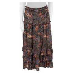 Ulla Johnson Brown Floral Print Ruffle Skirt Size M