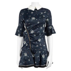 Self-Portrait - Mini robe bleu marine imprimée d'étoiles avec fermeture éclair - Taille XS