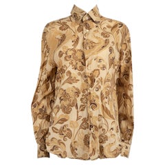 Valentino Garavani Brown Blumendruck Shirt Größe S