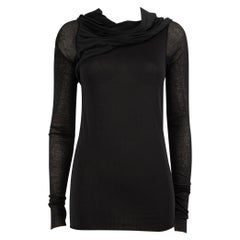 Rick Owens Top drapé à col bénitier noir Rick Owens Lilies Taille XL