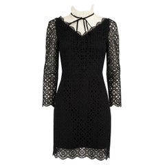 Sandro Mini robe à manches longues en dentelle noire taille XS