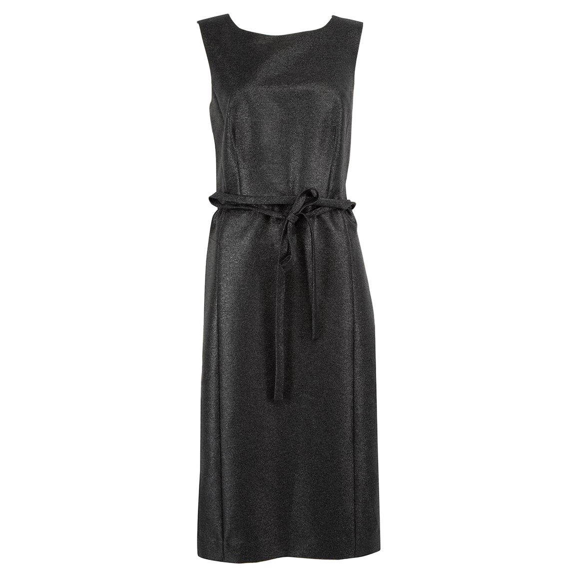 Marc Jacobs Black Glitter Accent Belted Dress Size L For Sale