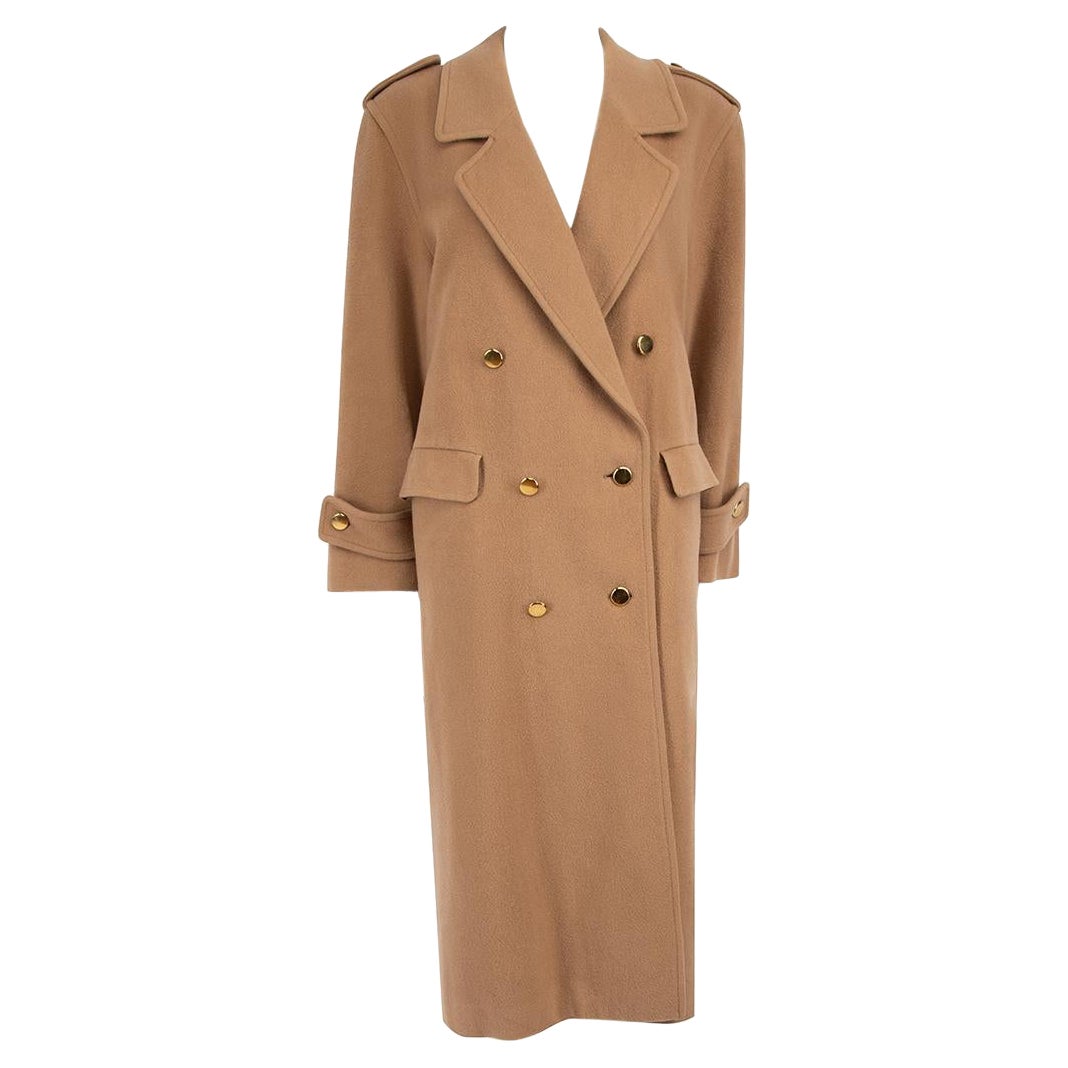 Burberry Vintage Camel Wool Oversize Tailored Coat Size XL For Sale