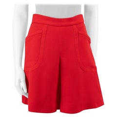 Emilia Wickstead Red Front Pleated Mini Skirt Size M