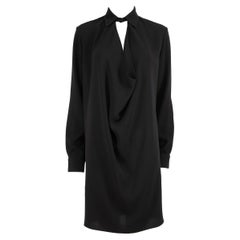 Used Balenciaga Black Cowl Neck Long Sleeve Dress Size S