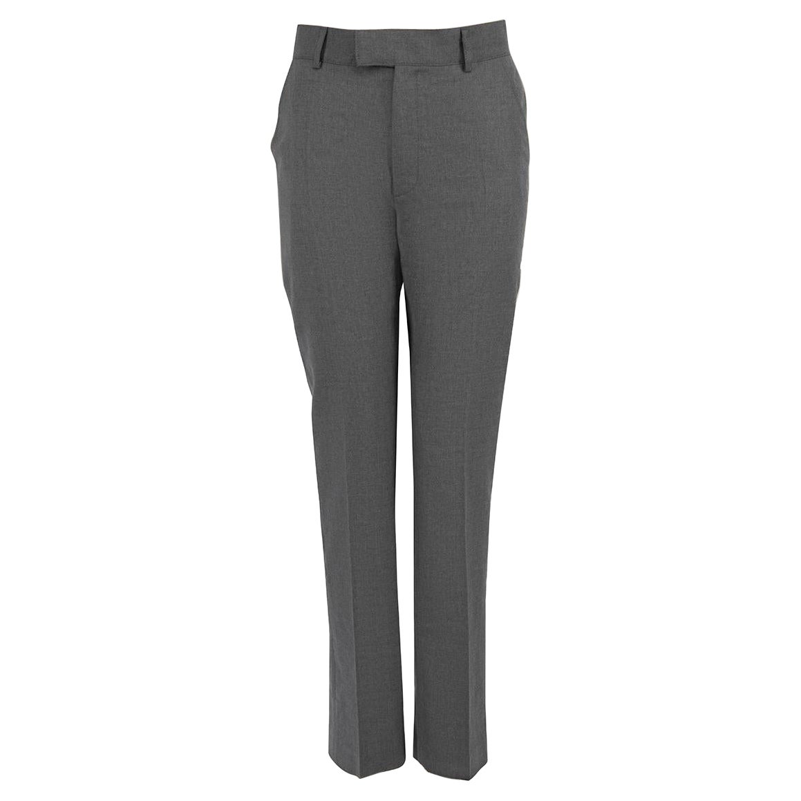 A.P.C. Grey Wool Straight Fit Trousers Size S For Sale