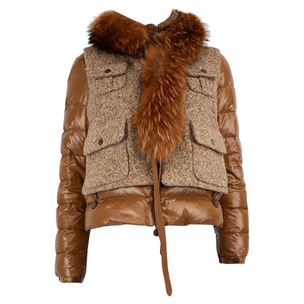 Moncler Vintage Brown Puffer With Vest Size S For Sale