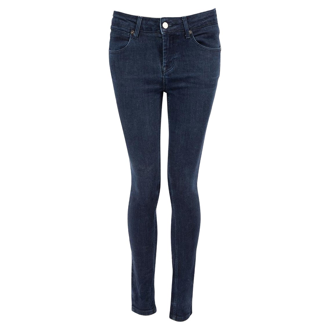 Burberry Blue Cotton Denim Skinny Jeans Size L For Sale