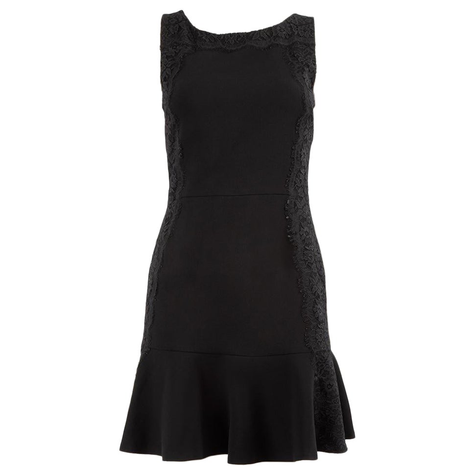Sandro Black Lace Trim Mini Dress Size S For Sale