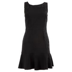 Sandro Black Lace Trim Mini Dress Size S