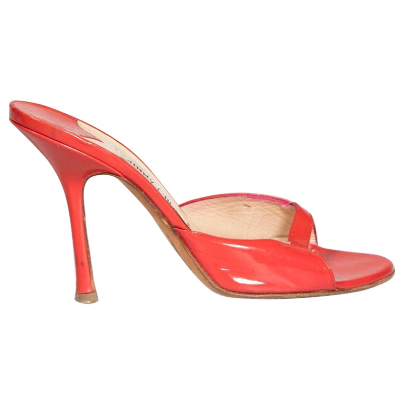Jimmy Choo Red Patent Heeles Size IT 37.5 For Sale