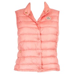 Moncler Pink Quilted Puffer Down Gilet Size M