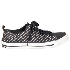 Used Roberto Cavalli Black Logo Print Trainers Size UK 7.5