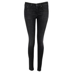 Rag & Bone Black Dark Wash Mid-Rise Skinny Jeans Size M