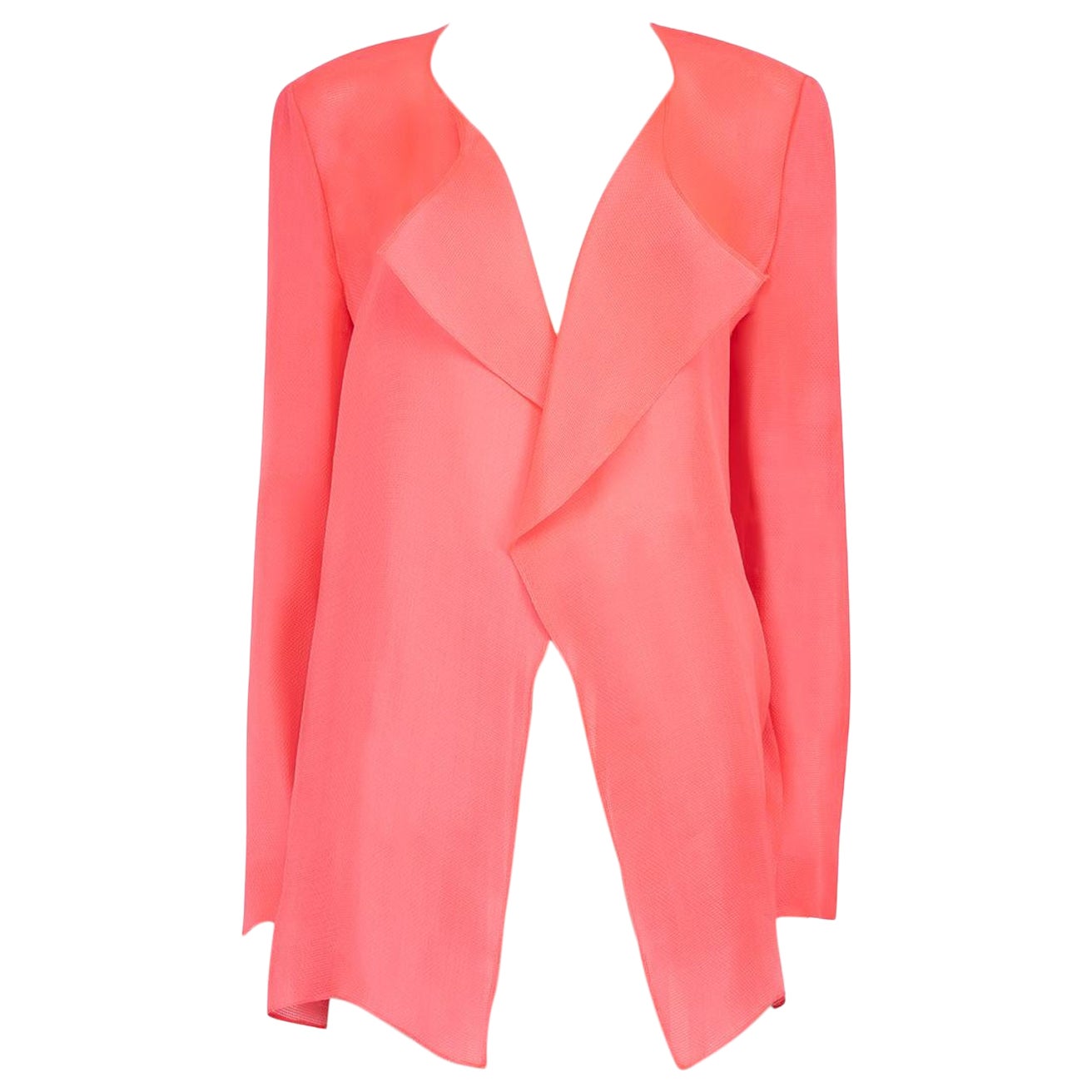 Roksanda Roksanda Ilincic Neon Pink Silk Fine Blazer Size L For Sale