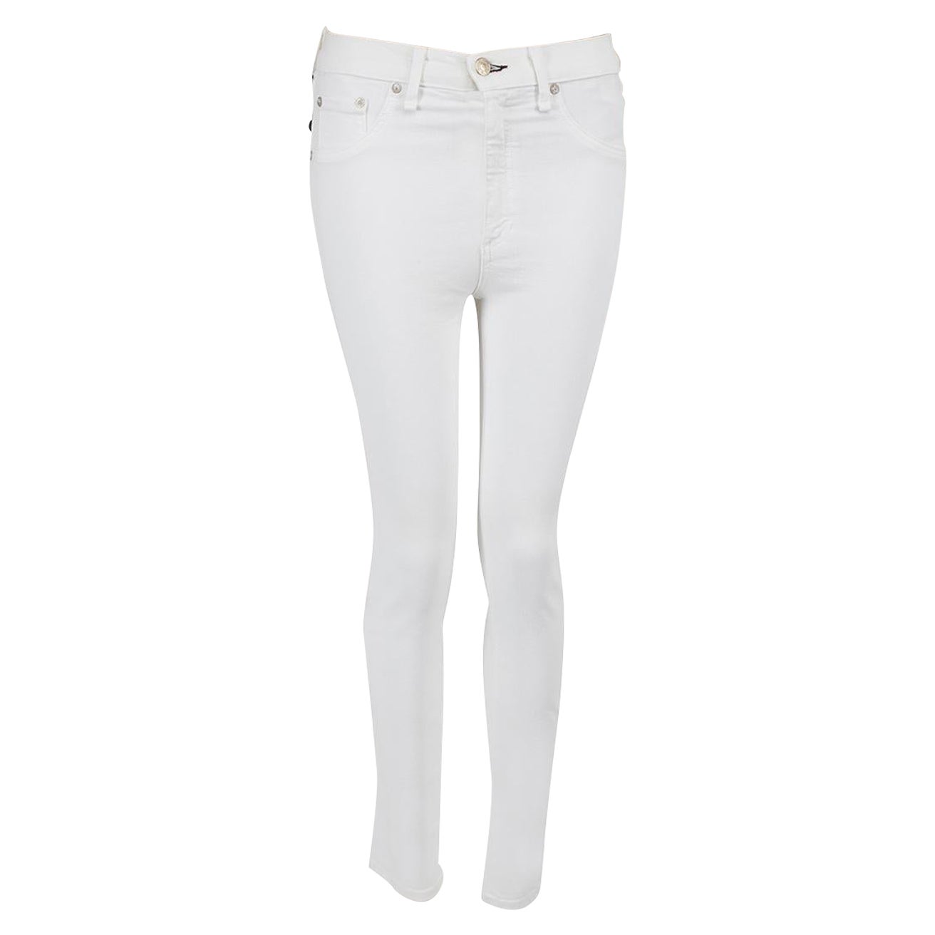 Rag & Bone White High Rise Skinny Jeans Size M For Sale
