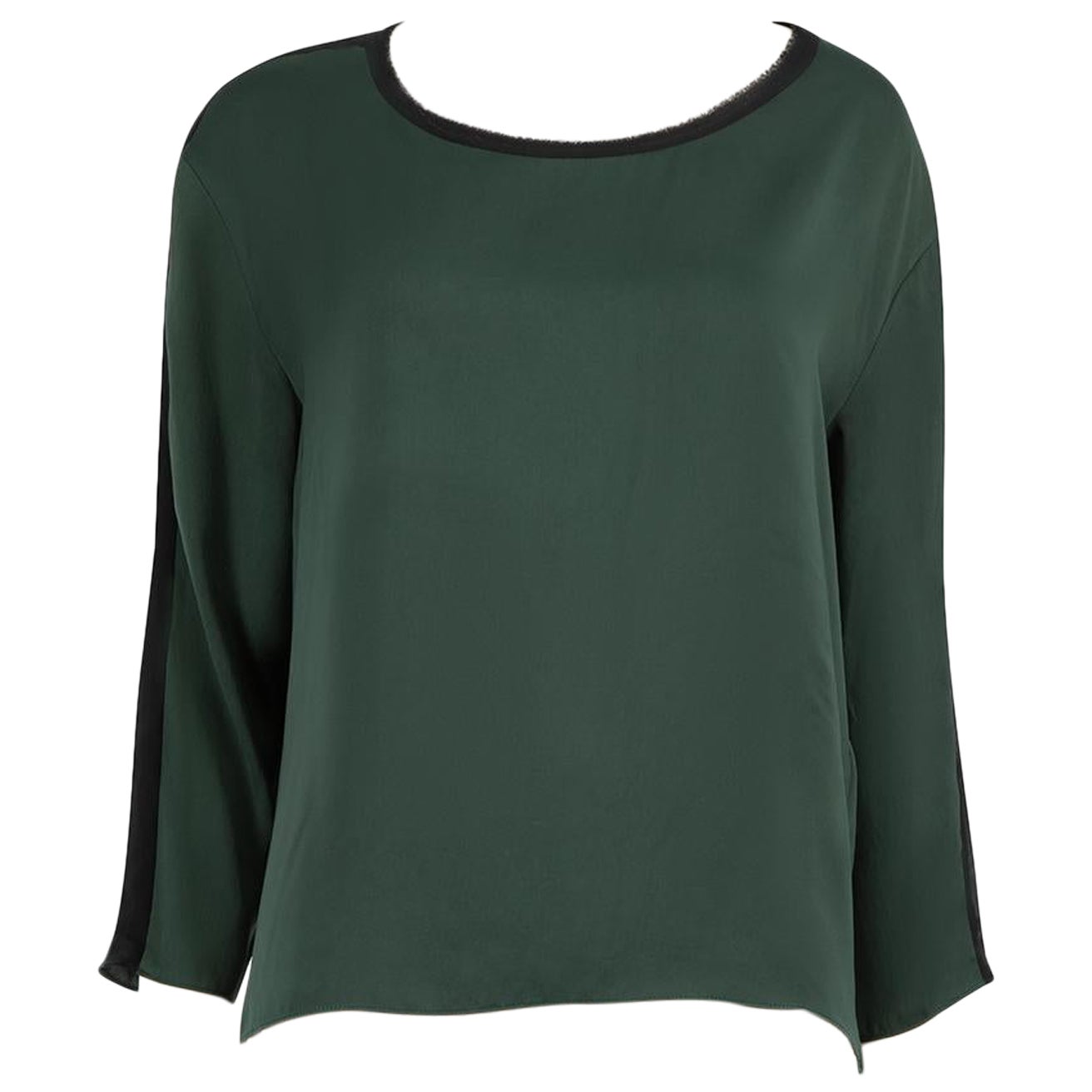 Rag & Bone Green Raw Trim Long Sleeves Blouse Size S For Sale