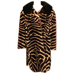 Vintage Tiger Printed Mouton Coat