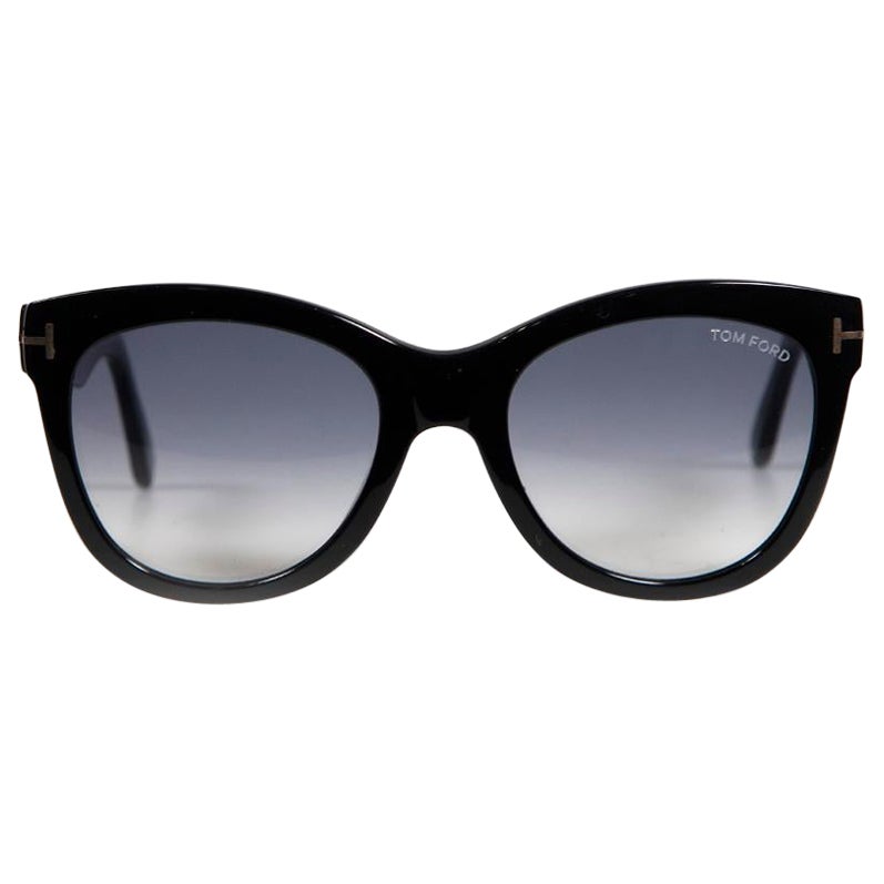 Tom Ford Black Wallace Round Sunglasses For Sale