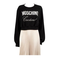 Moschino Moschino Couture ! Sweatshirt noir à imprimé fantaisie avec ornements Taille M