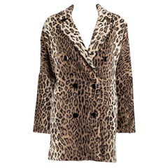 Used Redemption Brown Faux Fur Leopard Print Coat Size S