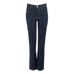 Victoria Beckham Jean droit à taille moyenne en denim bleu Taille XS