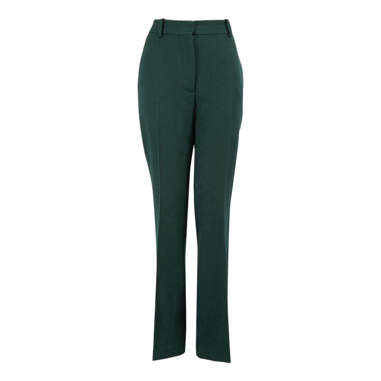 Victoria Beckham Green Wool Flared Trousers Size L For Sale