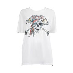 Used Etro White Skull Printed T-Shirt Size L