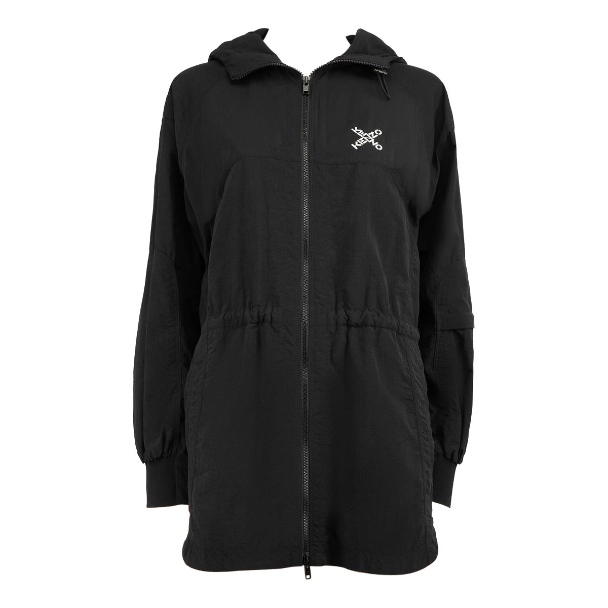 Kenzo Black Logo Detail Track Jacket Size XS For Sale
