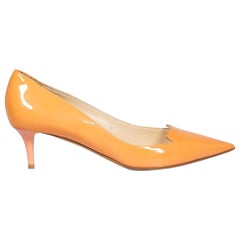 Vintage Jimmy Choo Orange Patent Leather Pumps Size IT 36