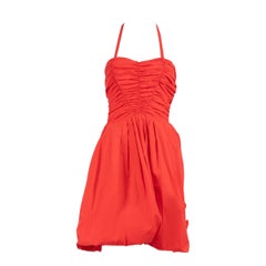 Miu Miu Red Ruched Detail Mini Dress Size XS