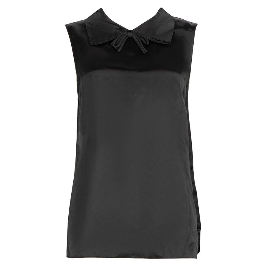 Marni Black Bow Accent Sleeveless Top Size L For Sale